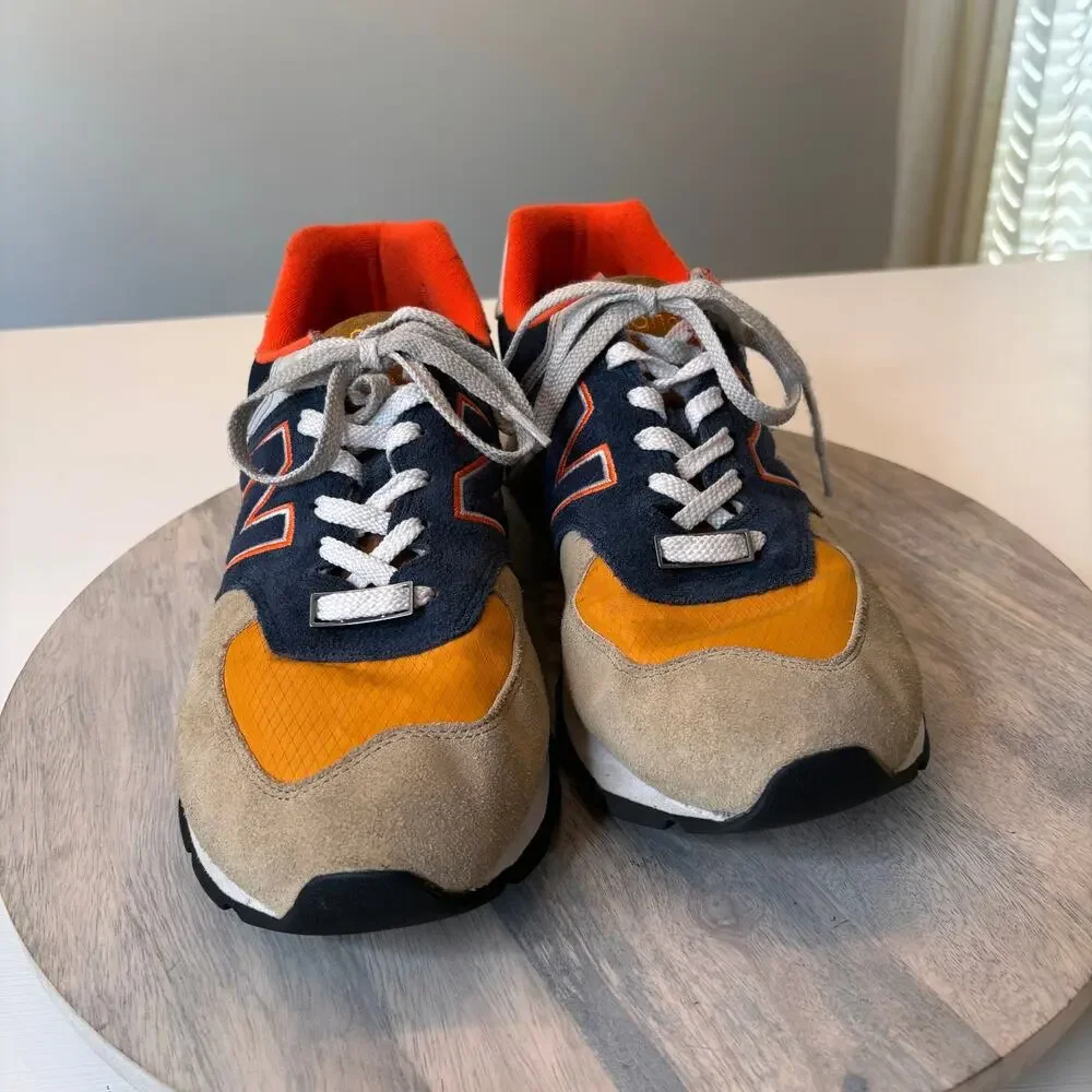 New Balance 574 Rugged ML574DWP Brown Navy Orange Men's Size 11.5 Sneakers